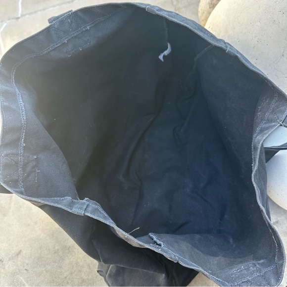 Vintage Greenpeace Whale Graphic Canvas Tote Bag 24x15 Black 90's RARE - Picture 6 of 8